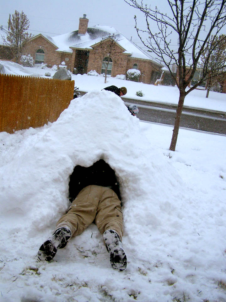 working on the igloo