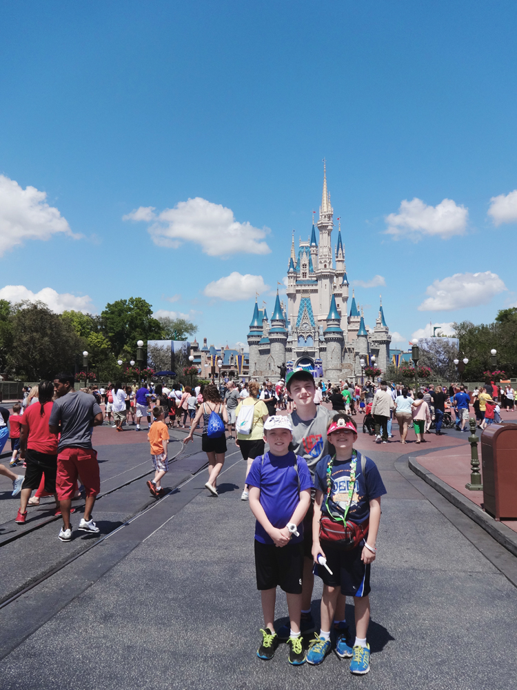 Jeremy at the Disney castle