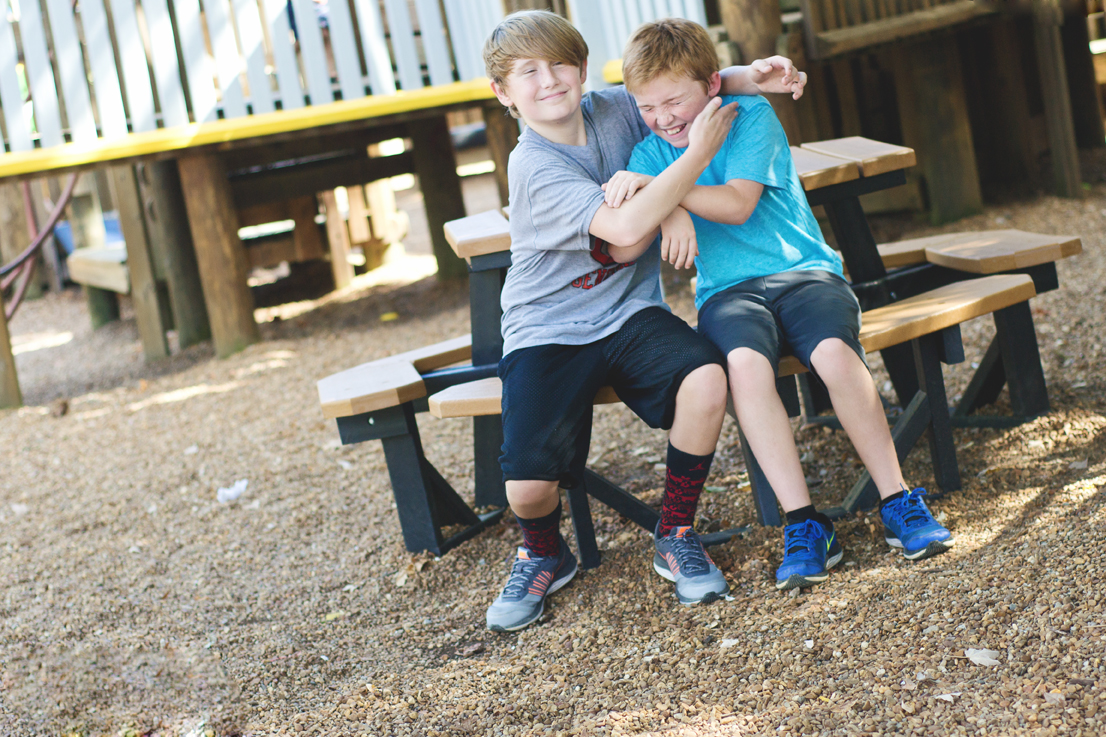 Jeremy and Ethan at the playground