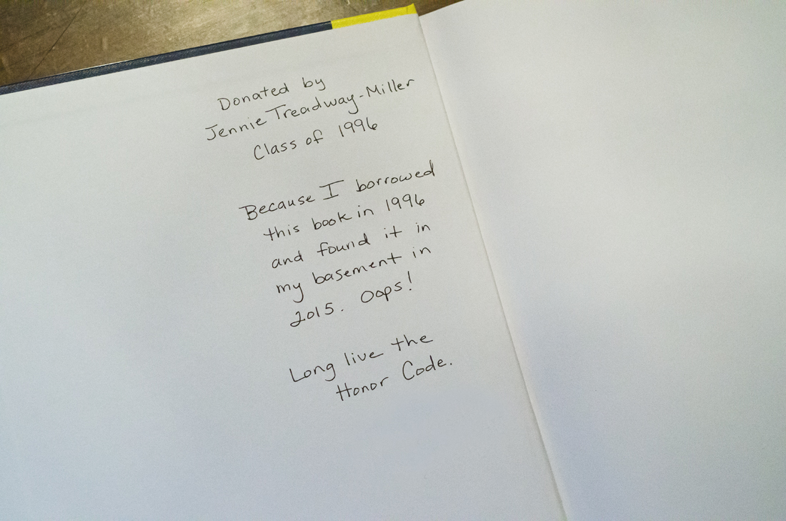 Note inside the book