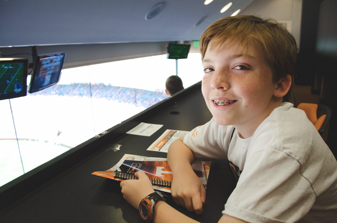 Jeremy in the press box