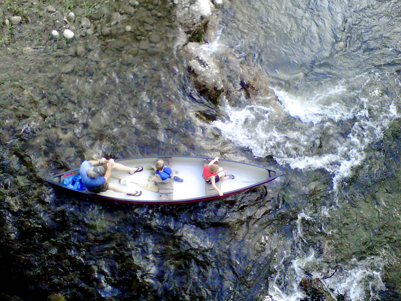 Chuck and the Boys Canoeing