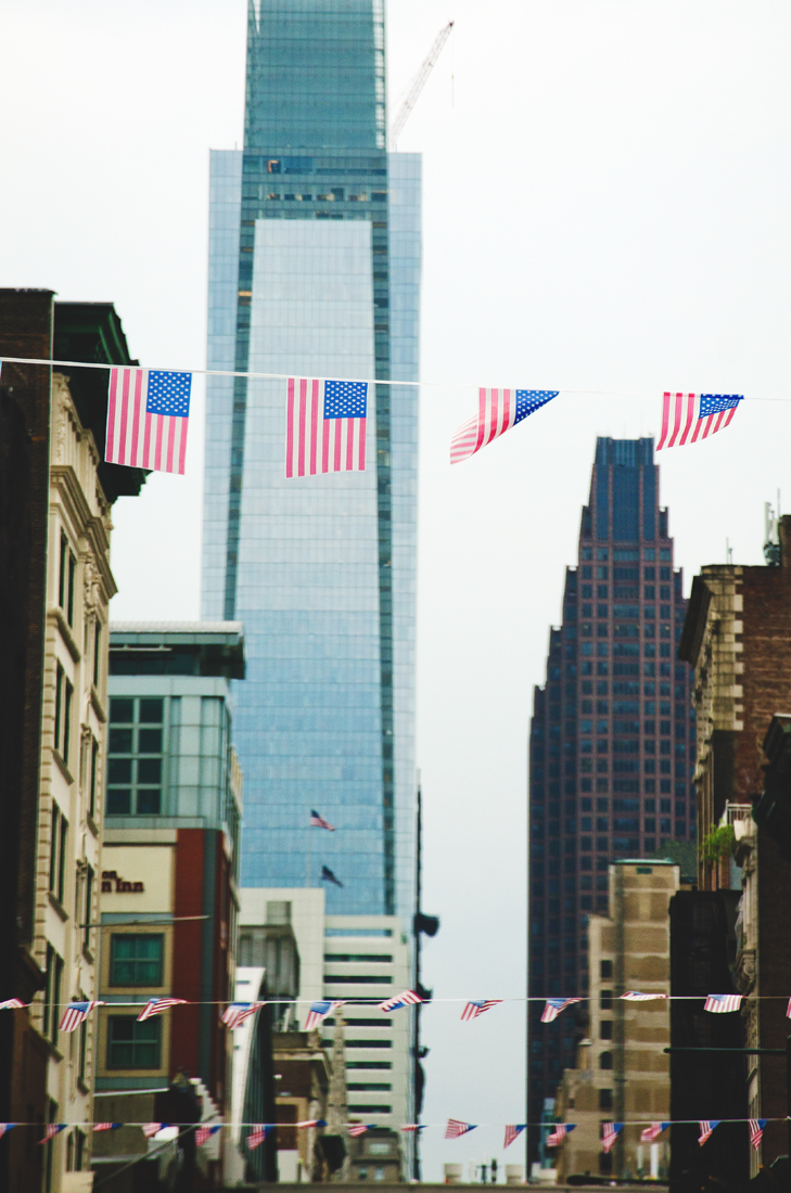 American flags in Philly